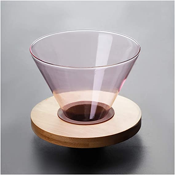 Crop 02 V60 Glass Coffee Dripper with Wooden Holder