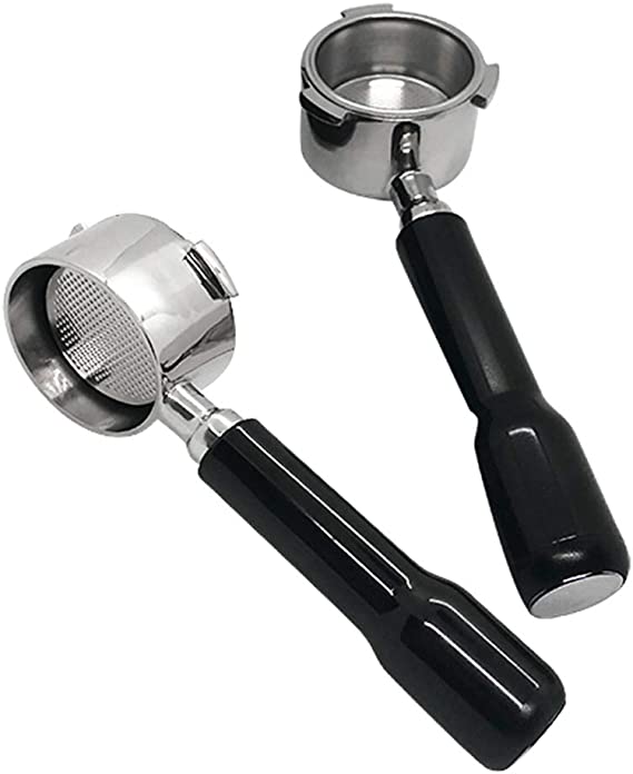 Crop 54mm Stainless Steel Bottomless Portafilter Black