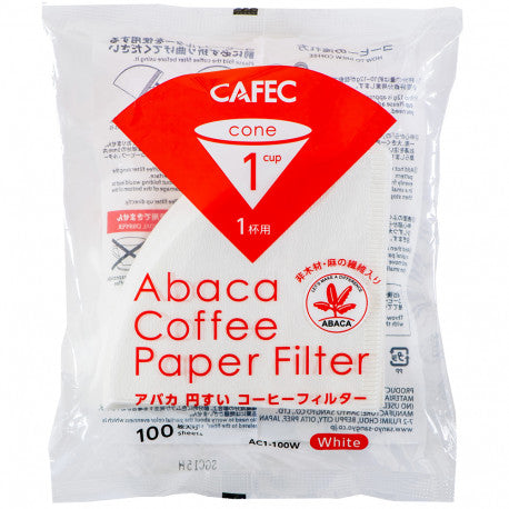 Cafec Abaca Cone-Shaped Paper Filter Cup1 100pcs/pack