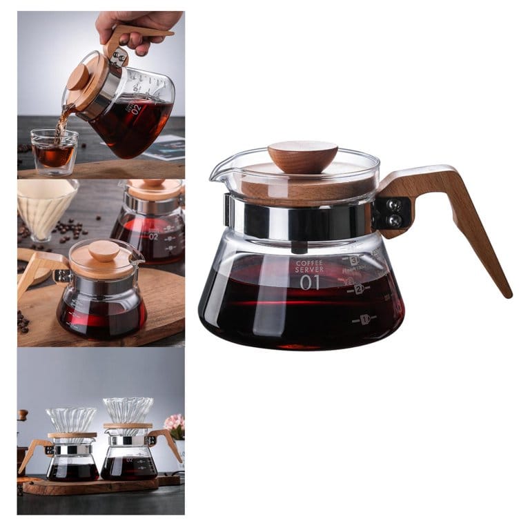 Crop 400ml V60 Coffee Server With Wooden Handle