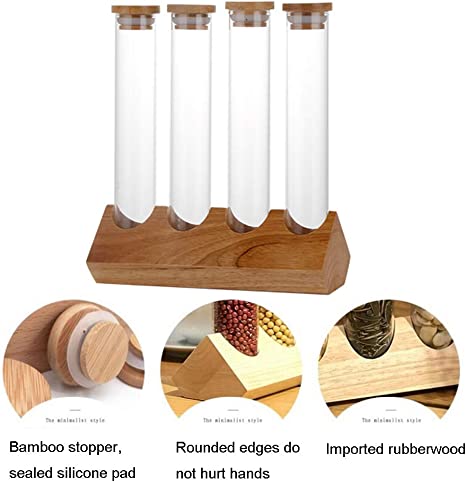 Crop Coffee Storage Glass Tubes with Holder Rack