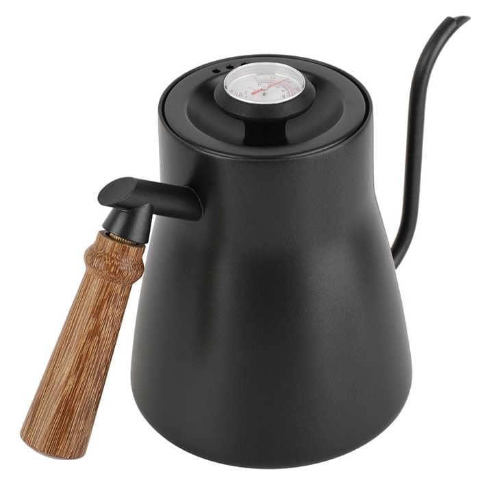 Crop 850ml Black Kettle with Thermometer