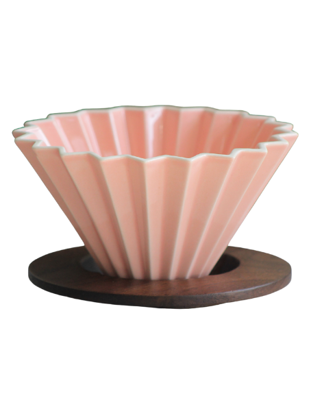 Crop 02 V60 Ceramic coffee Dripper - With Wooden Base
