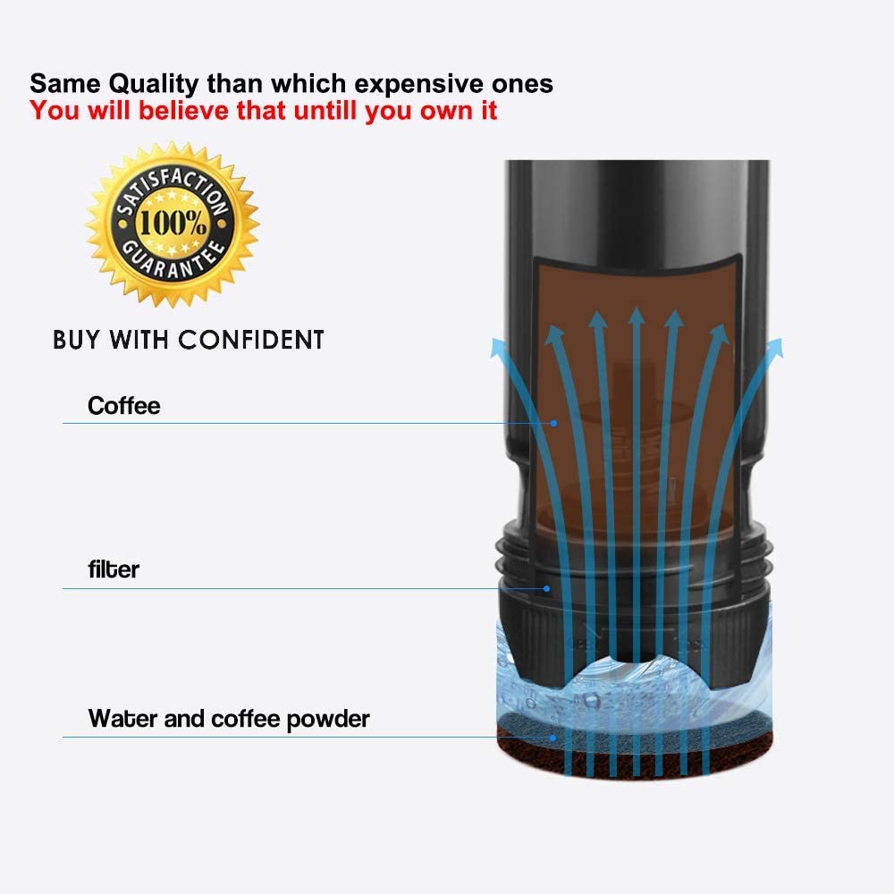 Crop 350ml Portable Travel Coffee French Press Red