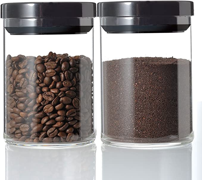 Crop Air Tight Jar for Coffee Storage 500ml Black