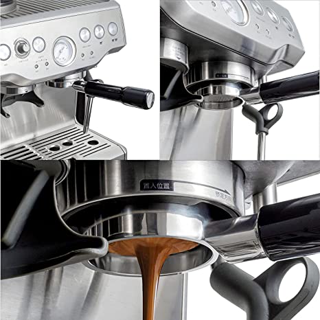 Crop 58mm Stainless Steel Bottomless Portafilter  Black