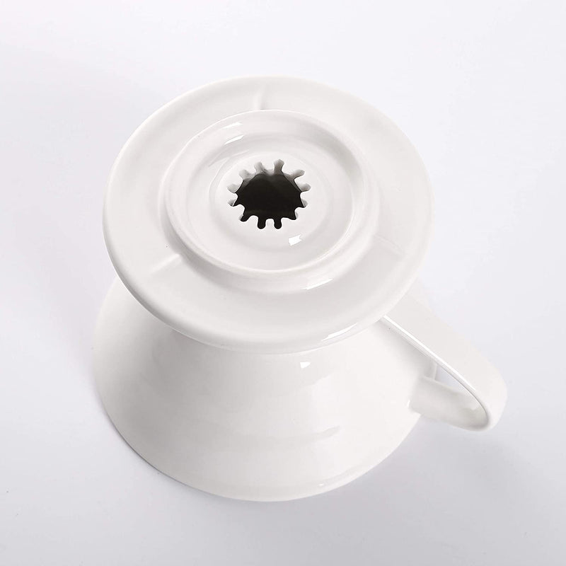 Crop V60 Ceramic Coffee Dripper White, Model: 02