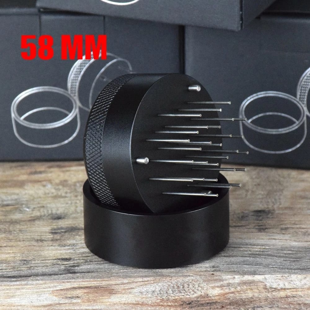 Crop 58mm Coffee Espresso Needle Tamper Tool Black