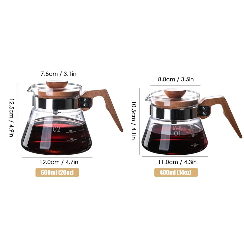 Crop 400ml V60 Coffee Server With Wooden Handle