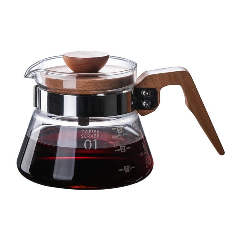 Crop 400ml V60 Coffee Server With Wooden Handle