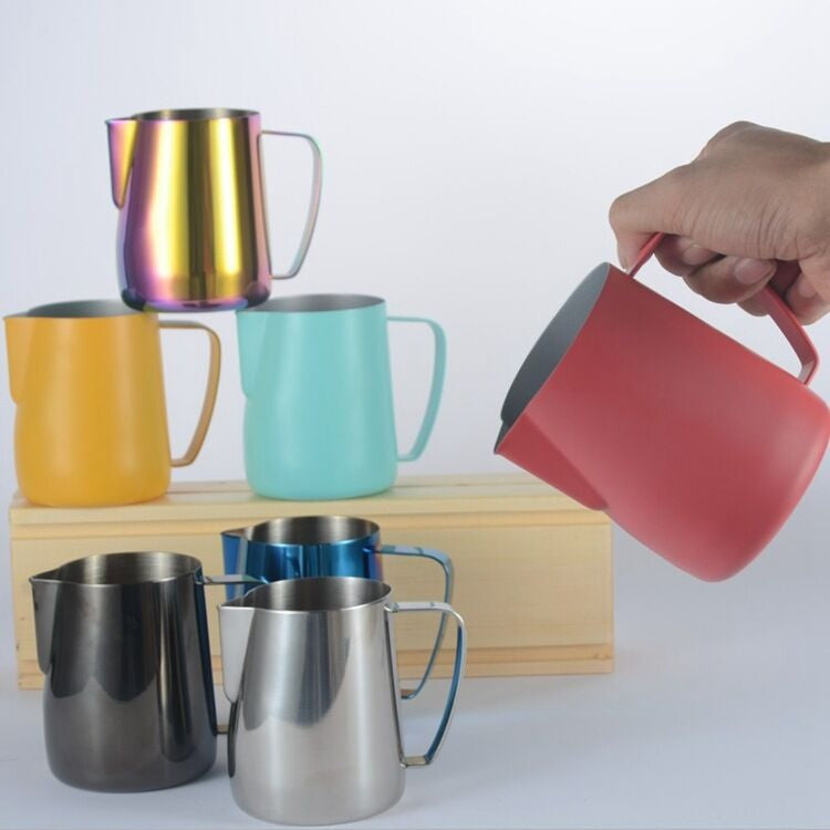 Crop Stainless Steel Coffee Milk Pitcher Pink 350ml