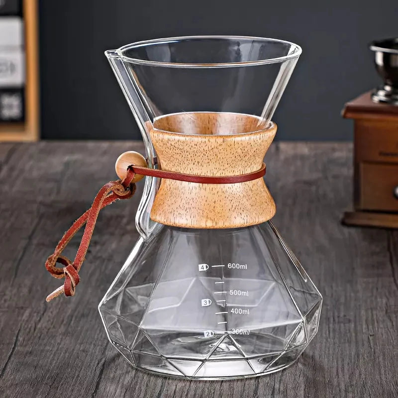 Crop Chemex Diamond Shape Glass Coffee Pot