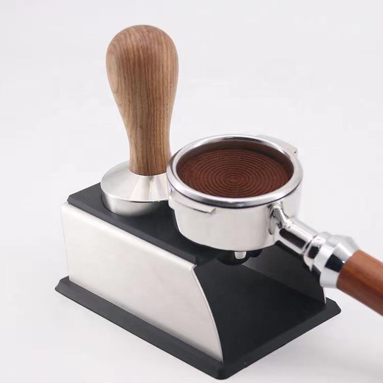 Crop Coffee Tamper Station Stainless Steel With Silicone Base