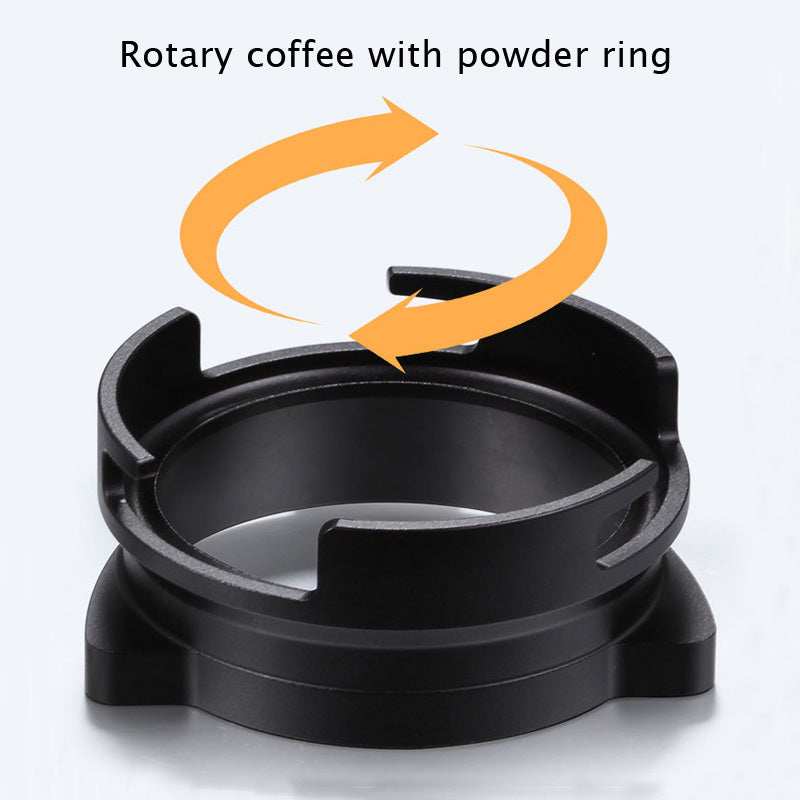 Crop 54mm Coffee Powder Receiving Dosing Funnel Ring Black