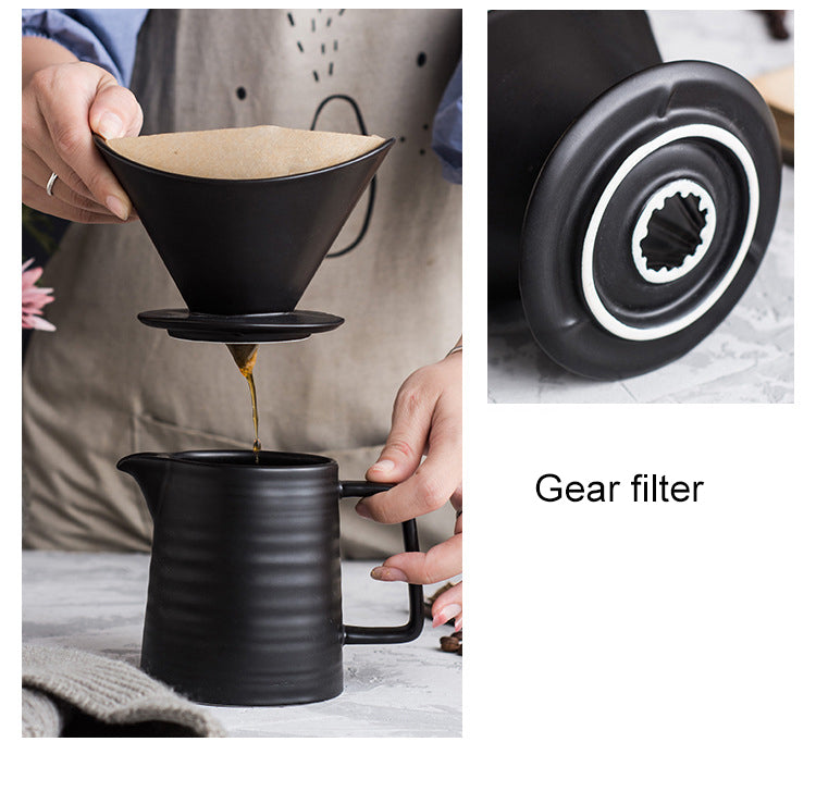 Crop 02 Ceramic V60 Coffee Set Black