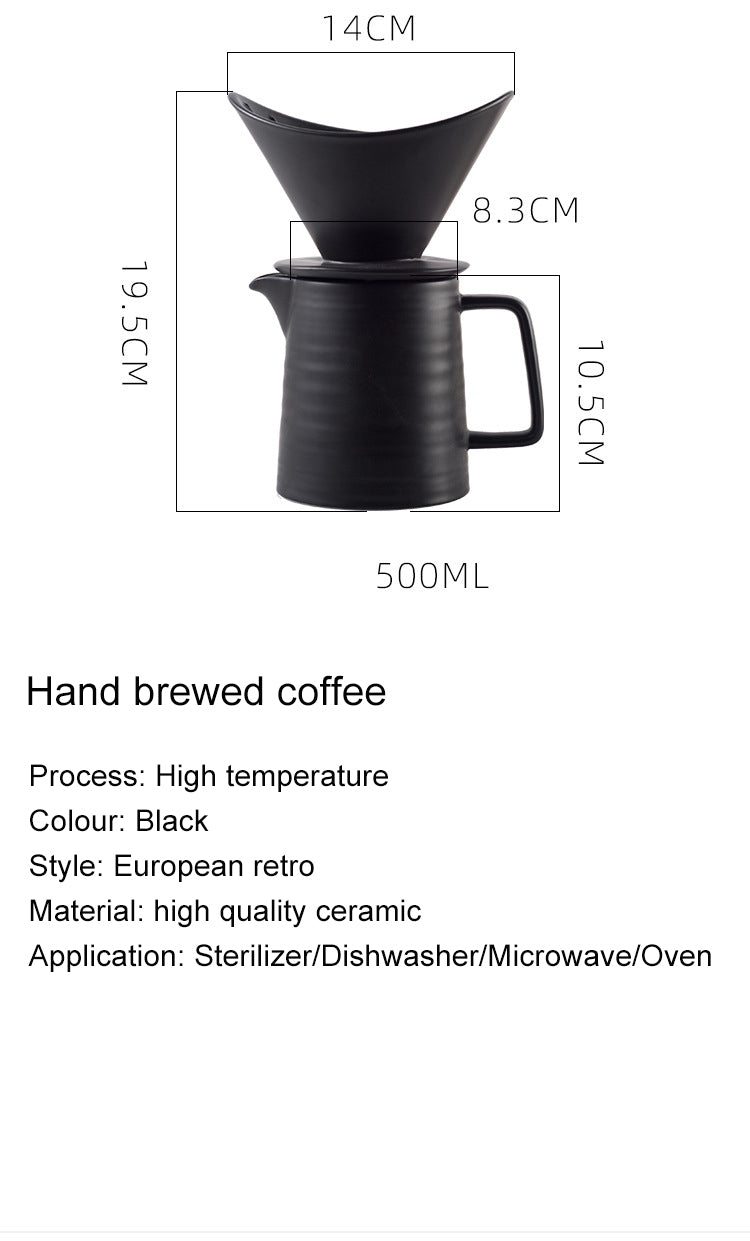 Crop Ceramic V60 Coffee Set Black