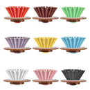 Crop 02 V60 Ceramic coffee Dripper - With Wooden Base