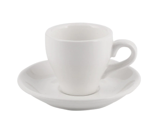 Crop 80ml Different Colors Ceramic Coffee Cup and Saucer For Espresso