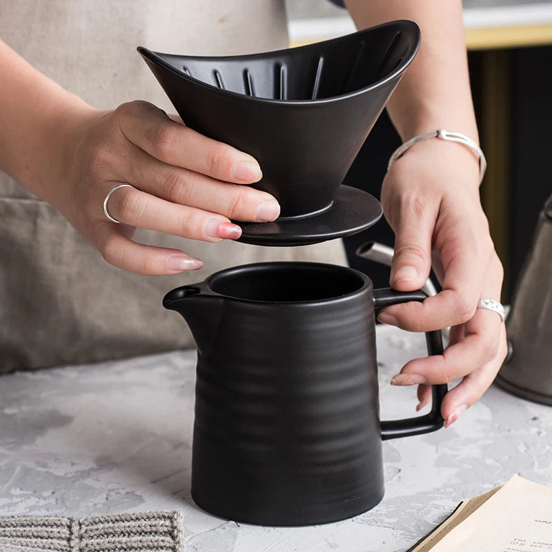 Crop Ceramic V60 Coffee Set Black