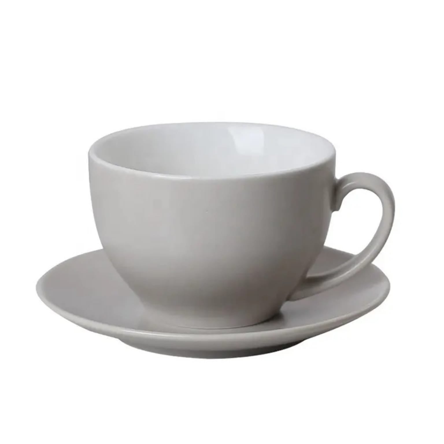 Crop 150ml Different Colors Ceramic Coffee Cup and Saucer