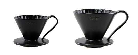 Cafec Arita Ware Flower Dripper (Mat-Black) Cup1 / Cup 4