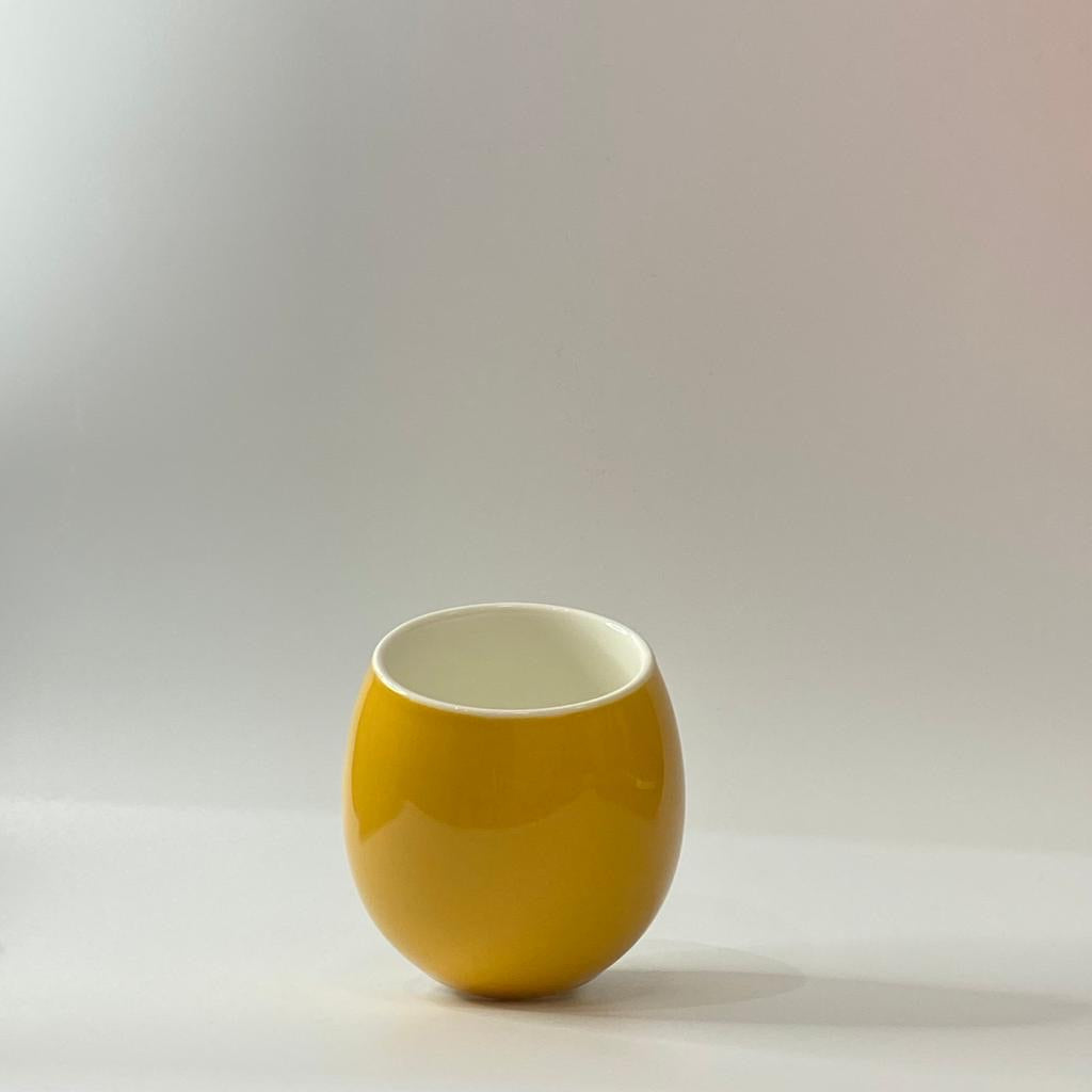 Crop 160ml Yellow Color Ceramic Coffee Cup