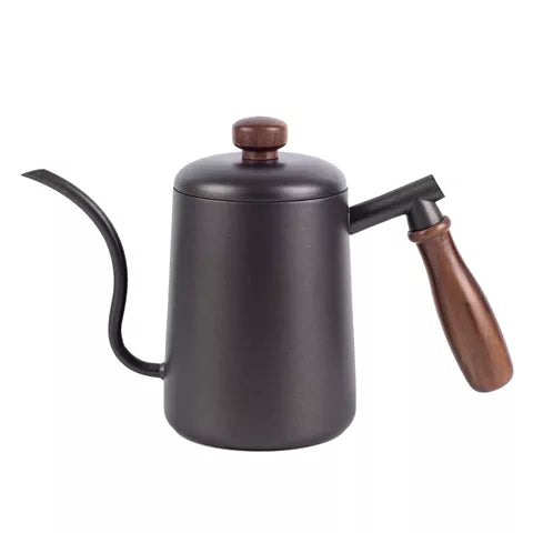 Crop 600ml Coffee Kettle with Wooden Handle Black