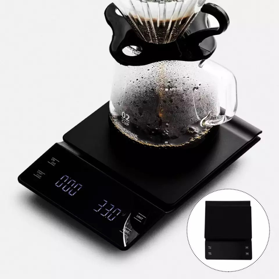 Crop Electronic Coffee Scale with Timer 3kg/0.1g,  High Accuracy Digital