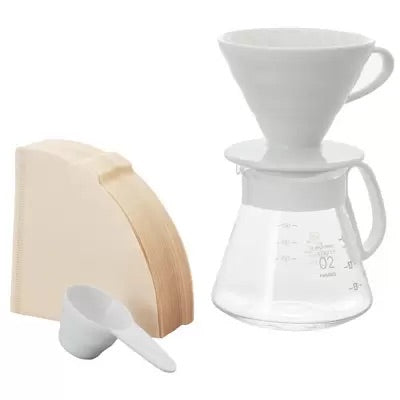 Hario 02 V60 Ceramic Dripper Set White