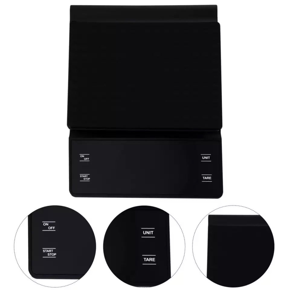 Crop Electronic Coffee Scale with Timer 3kg/0.1g,  High Accuracy Digital
