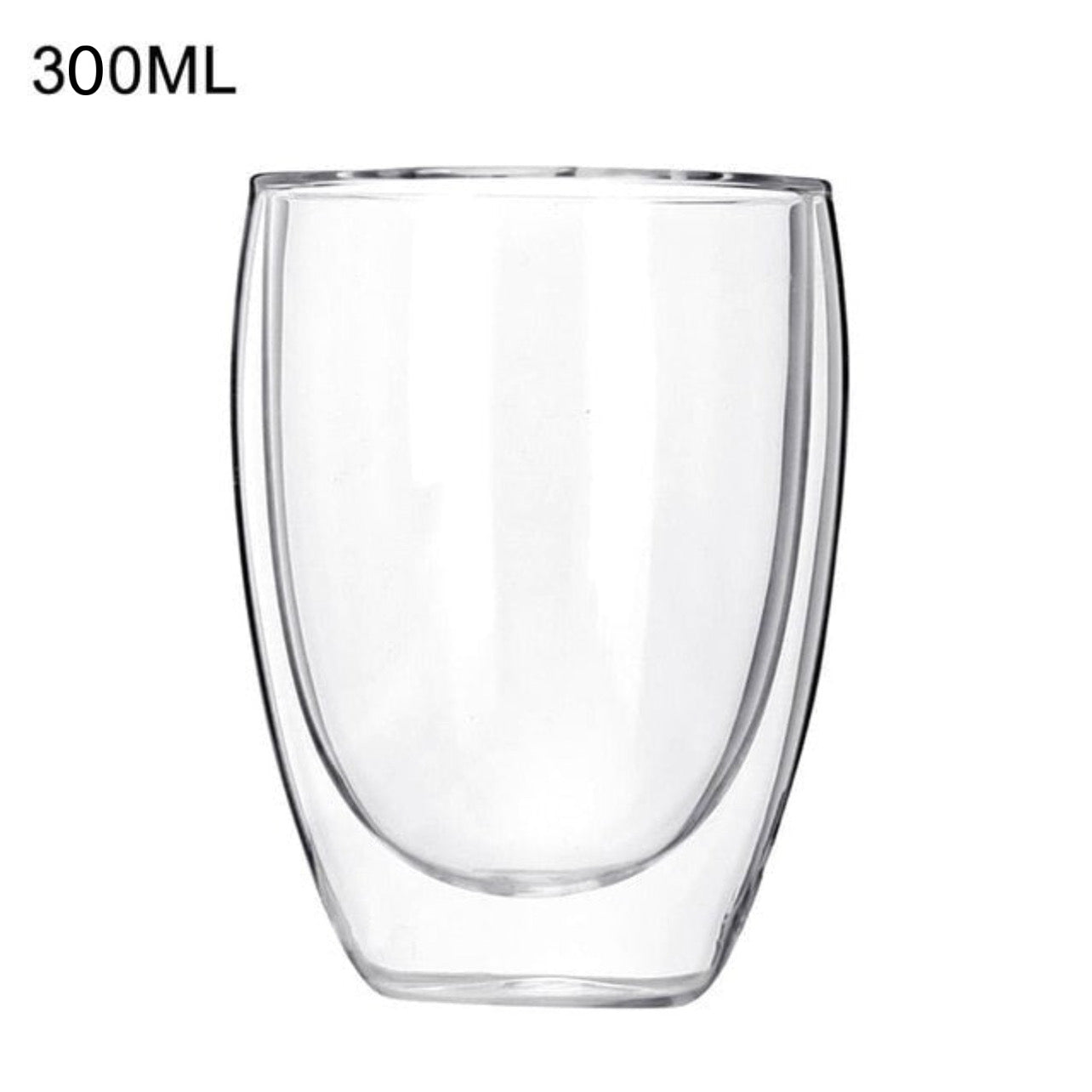 Crop 80/150/250/300ml Different Size Glass Double Walled Heat Insulated Mug