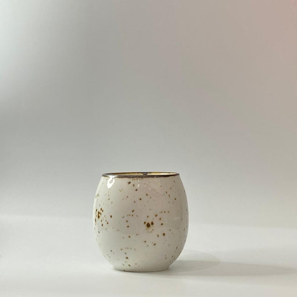 Crop 160ml White Granite Color Ceramic Coffee Cup