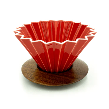 Crop 02 V60 Ceramic coffee Dripper - With Wooden Base