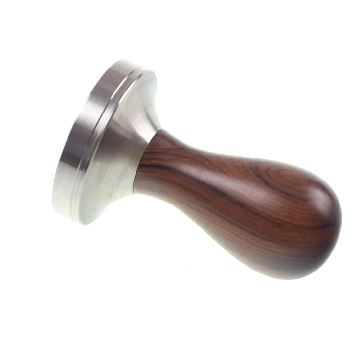 Crop 58mm Wooden Handle Bean Tampers - Stainless Steel Coffee Powder Hammer