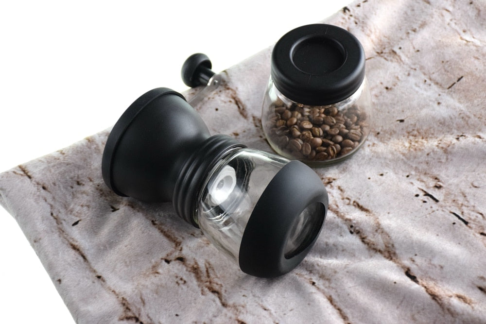Crop Manual Ceramic Burr Coffee Bean Grinder with Fortified Glass Storage