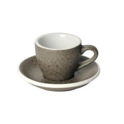 Crop 350-300-220-150-80ml Different Size Granite Color Ceramic Coffee Cup and Saucer