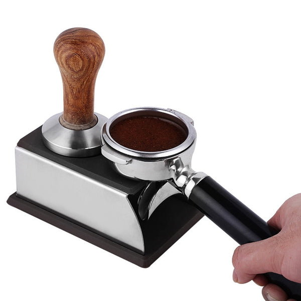 Crop Coffee Tamper Station Stainless Steel With Silicone Base