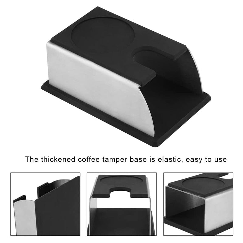 Crop Coffee Tamper Station Stainless Steel With Silicone Base