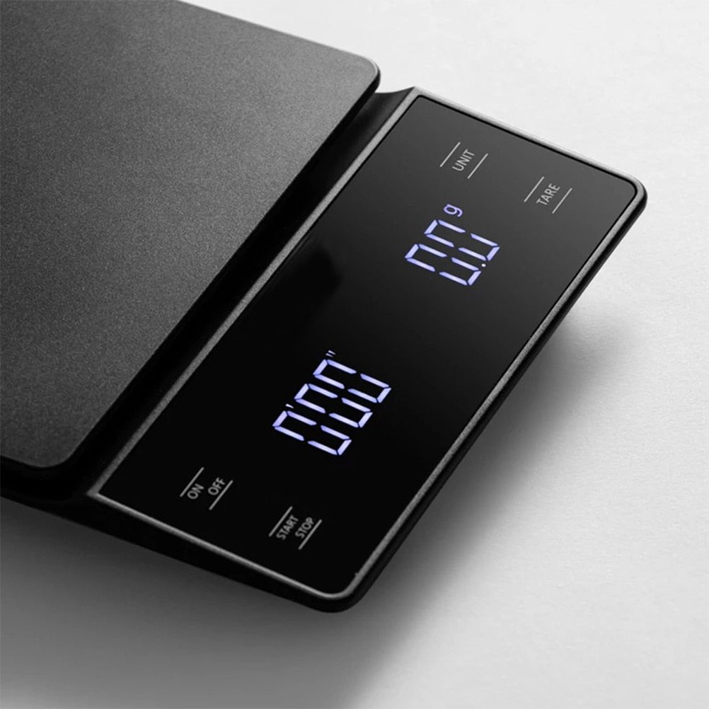 Crop Electronic Coffee Scale with Timer 3kg/0.1g,  High Accuracy Digital