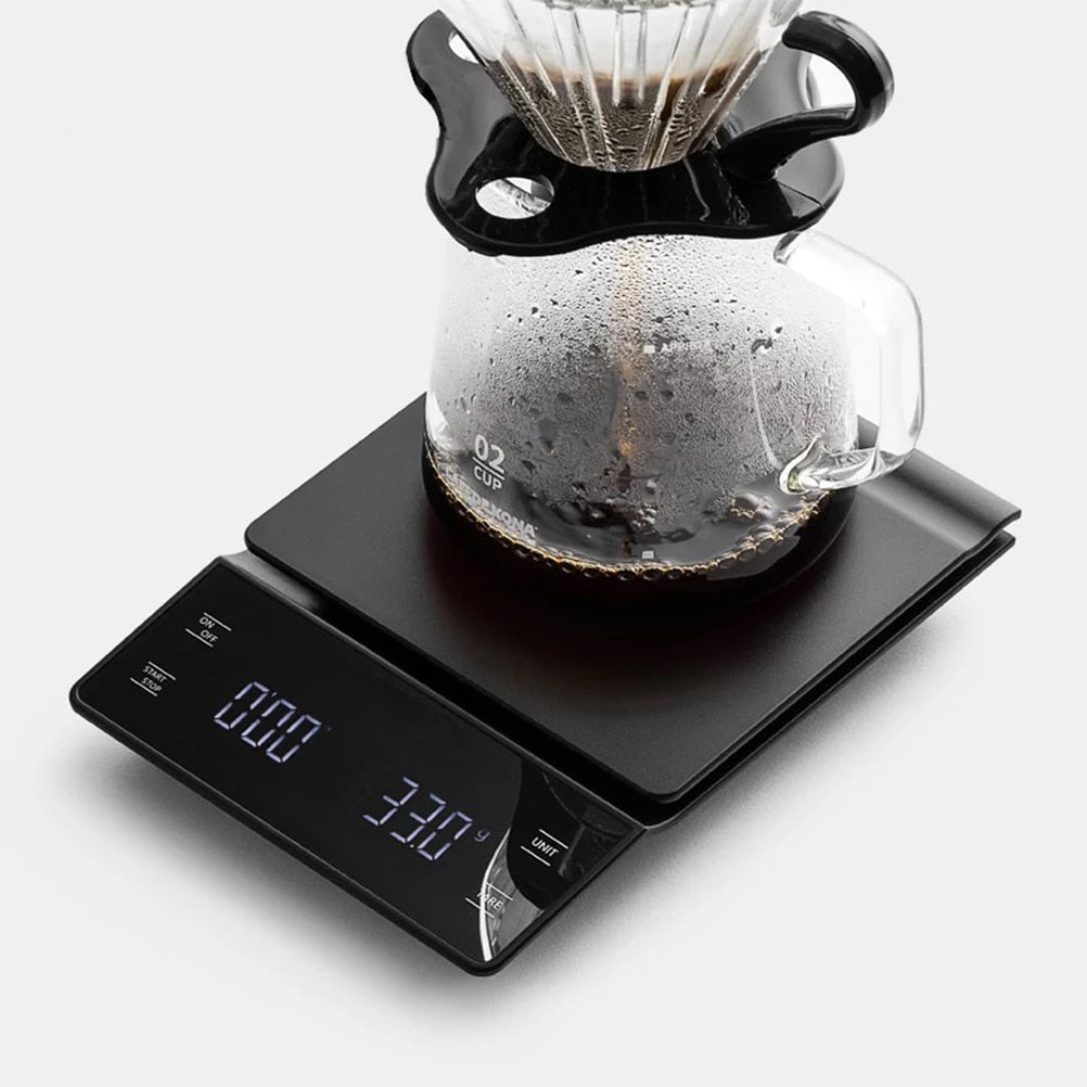Crop Electronic Coffee Scale with Timer 3kg/0.1g,  High Accuracy Digital