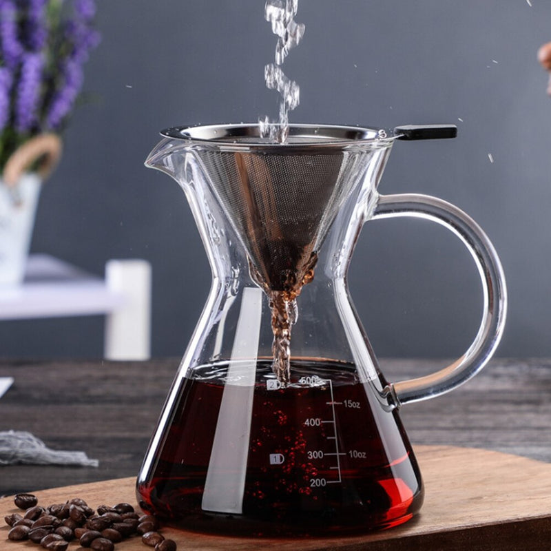 Crop 400ml Glass Coffee Pot With Filter