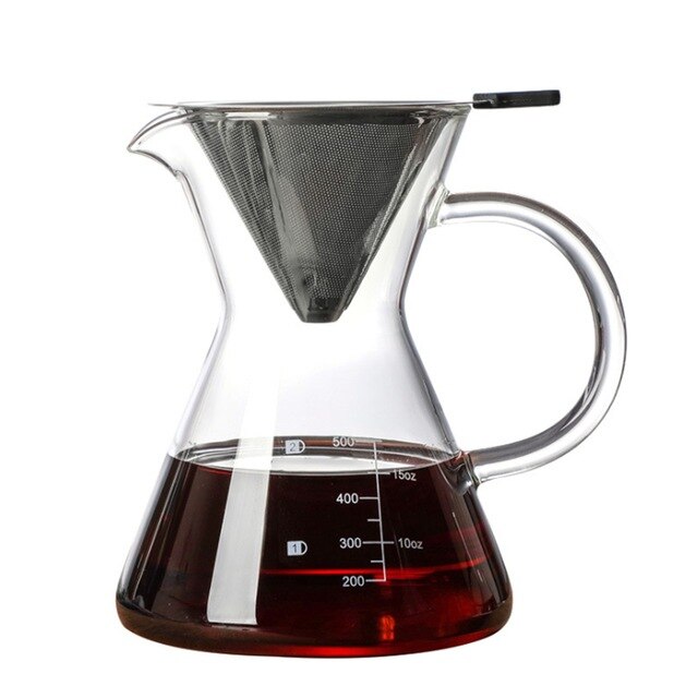 Crop 400ml Glass Coffee Pot With Filter