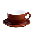 Crop 220ml Different Colors Ceramic Coffee Cup and Saucer for Cappuccino