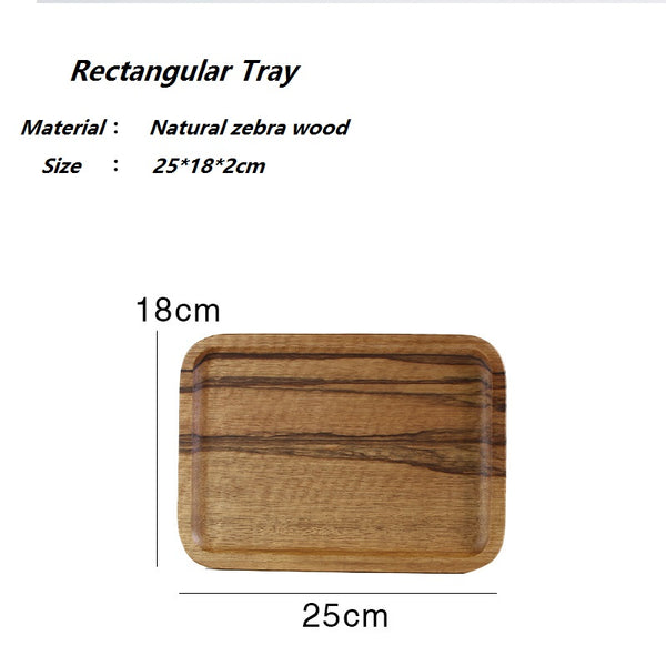 Crop Different Size Natural Zebra Wood Modern Simplicity Serving Tray Kung Fu