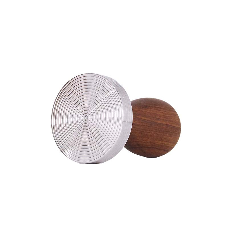 Crop 58mm Ripple Type Wooden handle Coffee Tamper