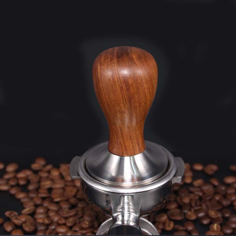 Crop 58mm Ripple Type Wooden handle Coffee Tamper