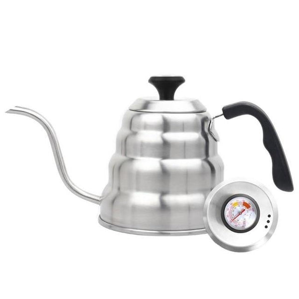 Crop 1L Silver Coffee Kettle With Thermometer