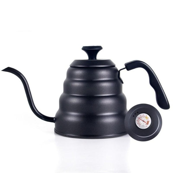 Crop 1L Black Coffee Kettle With Thermometer