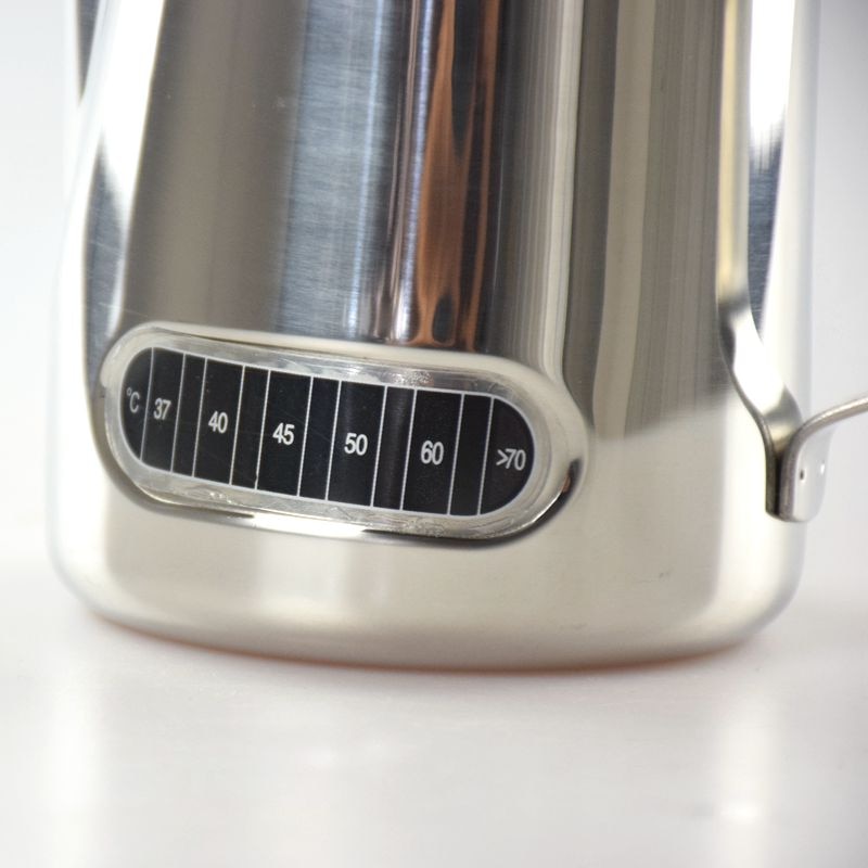 Crop Silver Milk Pitcher Jug with thermometer 600ml