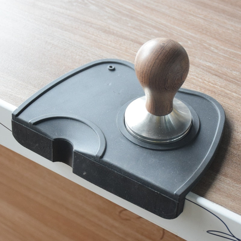 Crop 12.5x17.5cm Silicone Corner Mat, Tamper Mat Coffee